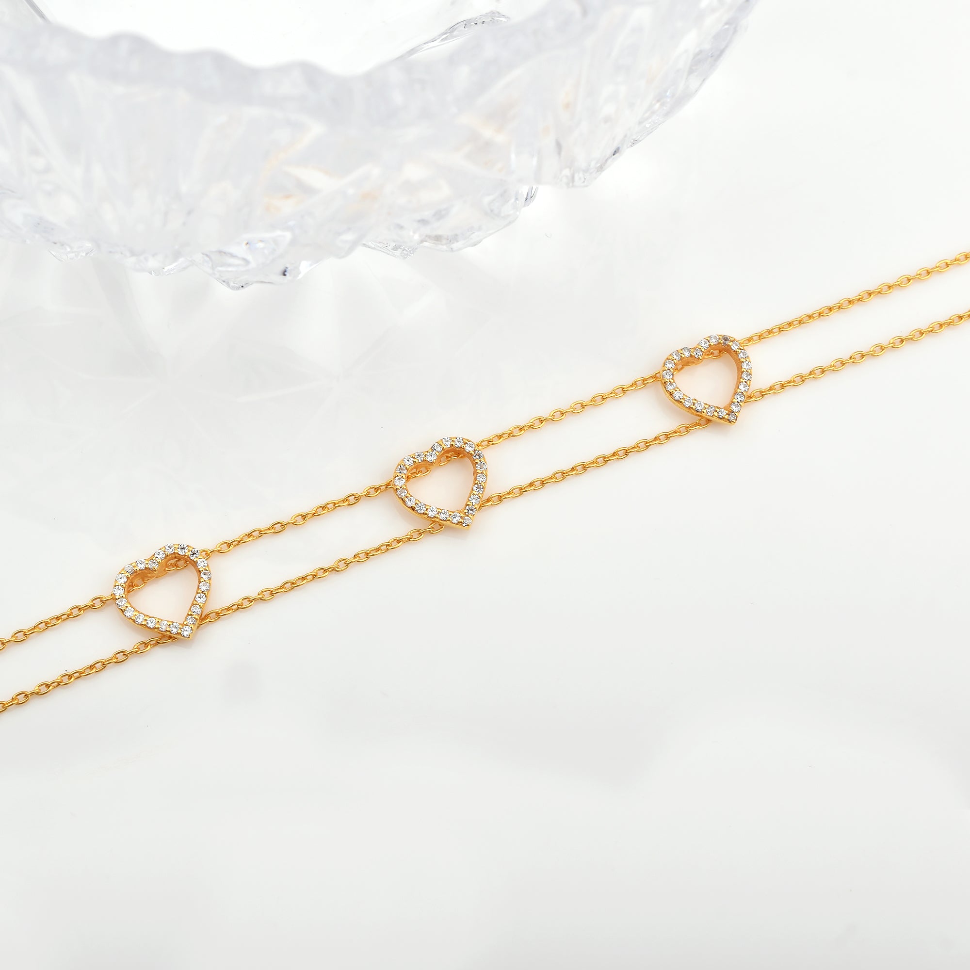 Three Heart Family Bracelet