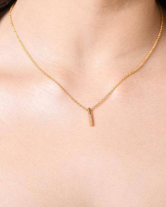Vertical Mini Bar Pendant Necklace