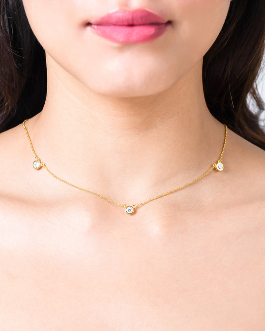 Triple Collet Necklace