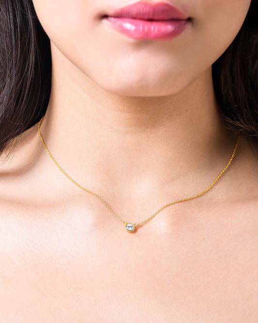 Single Collet Necklace