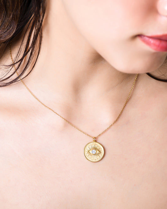 Evil Eye Coin Necklace