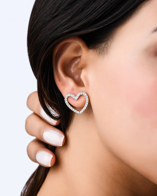 Sparkling Heart Studs